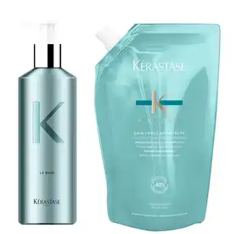 Lookfantastic Kérastase bain force architecte refill pouch and refillable bottle bundle aanbieding