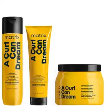 Lookfantastic Matrix a curl can dream manuka honey infused shampoo, mask and leave-in cream routine for curls and coils aanbieding