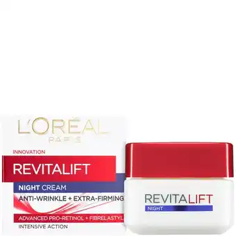 Lookfantastic L'oréal paris loreal paris dermo expertise revitalift anti-wrinkle + firming night cream (50ml) aanbieding