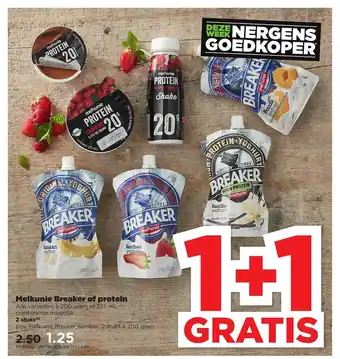PLUS Melkunie Breaker Of Protein 1+1 Gratis aanbieding