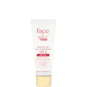 Lookfantastic Skinny tan face by gradual tan daily moisturiser medium 50ml aanbieding