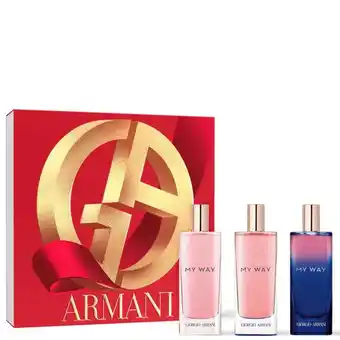 Lookfantastic Armani my way eau de parfum, my way intense and my way parfum 15ml set aanbieding