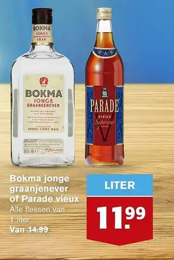 Hoogvliet Bokma Jonge Graanjenever Of Parade Vieux aanbieding