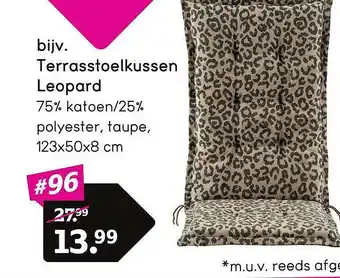 Leen Bakker Terrasstoelkussen Leopard aanbieding