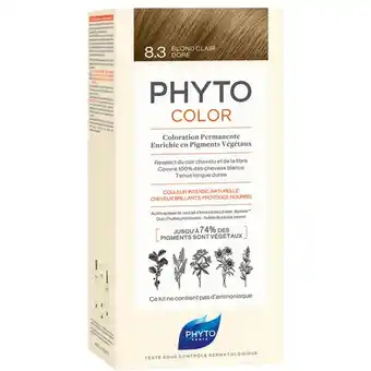 Lookfantastic Phyto hair colour by color - 8.3 light golden blonde 180g aanbieding