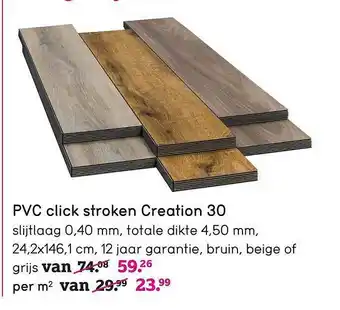 Leen Bakker PVC Click Stroken Creation 30 aanbieding