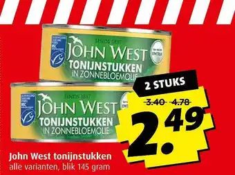 Boni John West Tonijnstukken 145g aanbieding