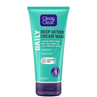 Lookfantastic Clean&clear deep action cream wash 150ml aanbieding