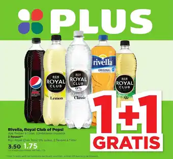 PLUS Rivella, Royal Club Of Pepsi 1+1 Gratis aanbieding