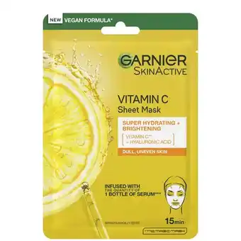 Lookfantastic Garnier skinactive moisture bomb vitamin c sheet mask 28g aanbieding