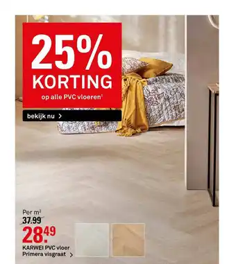 Karwei Karwei PVC Vloer Primera Visgraat 25% Korting aanbieding