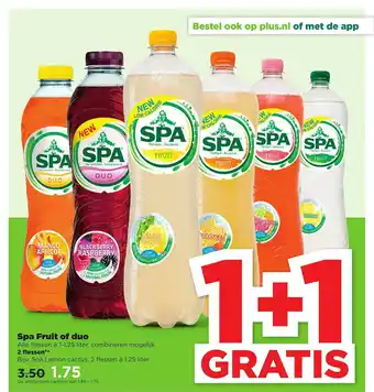 PLUS Spa Fruit Of Duo 1+1 Gratis aanbieding