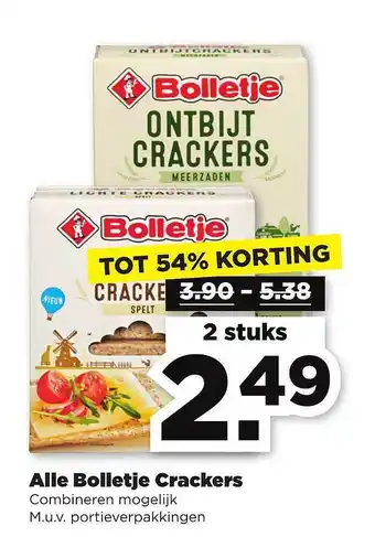 PLUS Alle Bolletje Crackers Tot 54% Korting aanbieding