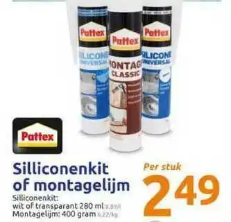 Action Pattex Silliconenkit Of Montagelijm aanbieding