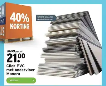 GAMMA Click PVC Met Ondervloer Manera 40% Korting aanbieding