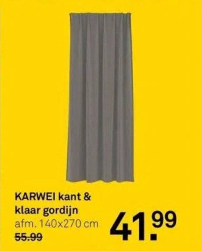 KARWEI kant & klaar gordijn aanbieding bij Karwei