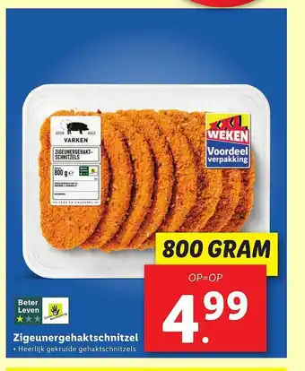 Lidl Zigeunergehaktschnitzel aanbieding