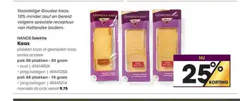 HANOS Hanos Selektie Kaas 25% Korting aanbieding