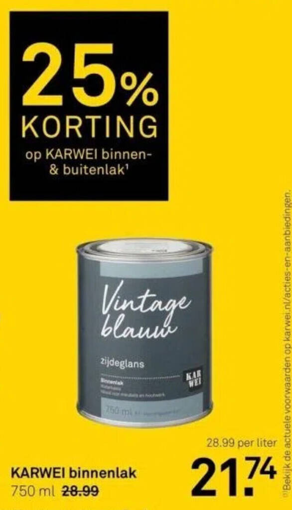 KARWEI binnenlak 750 ml aanbieding bij Karwei