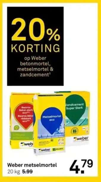 Karwei Weber metselmortel 20 kg aanbieding