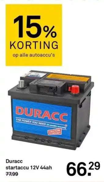 Karwei Duracc startaccu 12V 44ah aanbieding