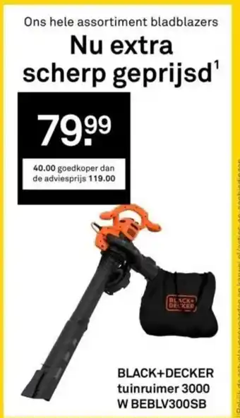 Karwei BLACK+DECKER tuinruimer 3000 W BEBLV300SB aanbieding