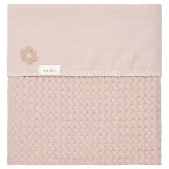 Baby Plus Koeka wiegdeken wafel/flanel antwerp - 75x100 cm. - grey pink/grey pink aanbieding