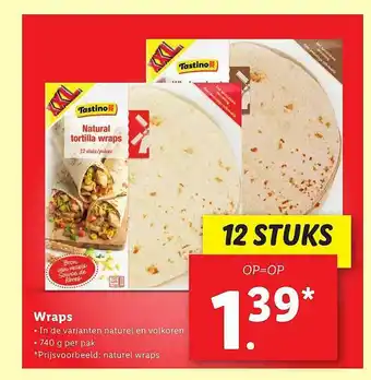 Lidl Tastino Wraps aanbieding