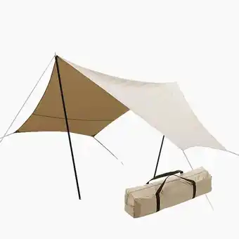 Blokker Dimehouse tarp tent luifel katoen beige 420x420x240 cm aanbieding