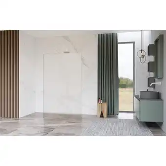 Sanitairwinkel.nl Fortifura galeria vrijstaande inloopdouche - 100x200cm - glas mat - antikalk - 8mm veiligheidsglas - met wandarmen - wit mat aanbieding