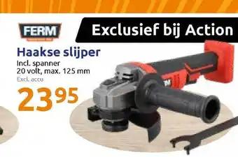 Action Ferm Haakse Slijper Incl. Spanner aanbieding