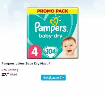 Plein.nl Pampers Luiers Baby Dry Maat 4 27% Korting aanbieding