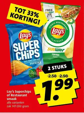 Boni Lay's Superchips Of Restaurant Smaak Tot 33% Korting aanbieding