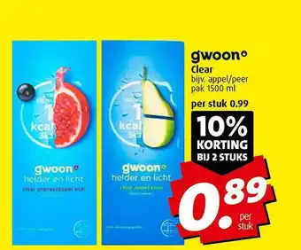 Boni Gwoon Clear 10% Korting Bij 2 Stuks aanbieding