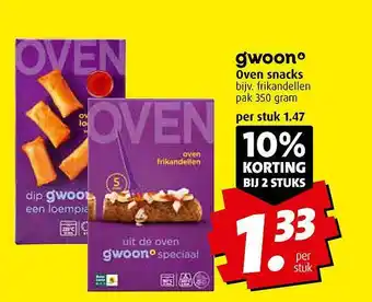 Boni Gwoon Oven Snacks 10% Korting Bij 2 Stuks aanbieding