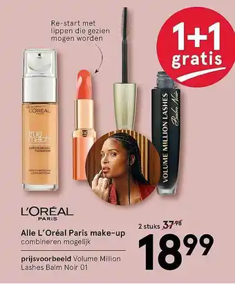 Etos Alle L'Oréal Paris Make-Up 1+1 Gratis aanbieding