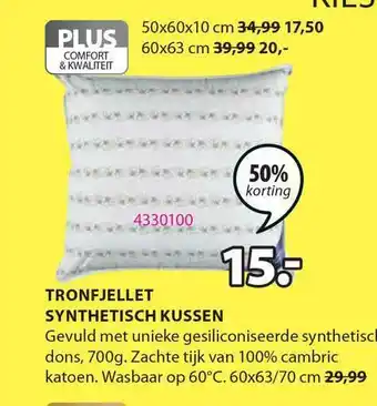 Jysk Tronfjellet Synthetisch Kussen 50% Korting aanbieding