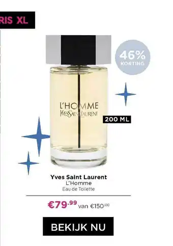 ICI Paris XL Yves Saint Laurent L'Homme Eau De Toilette 46% Korting aanbieding