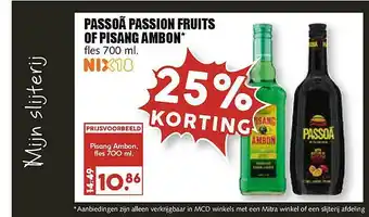 MCD Supermarkt Passoã Passion Fruits Of Pisang Ambon 25% Korting aanbieding