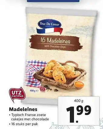 Lidl Duc De Coeur Madeleines aanbieding