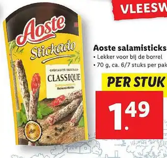 Lidl Aoste Salamisticks aanbieding