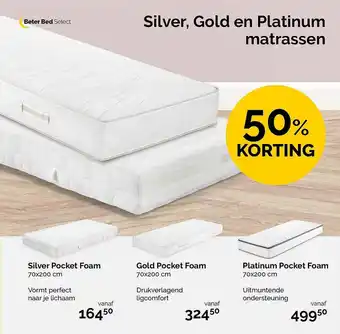 Beter Bed Silver Pocket Foam, Gold Pocket Foam Of Platinum Pocket Foam 50% Korting aanbieding