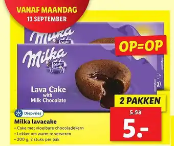 Lidl Milka Lavacake aanbieding