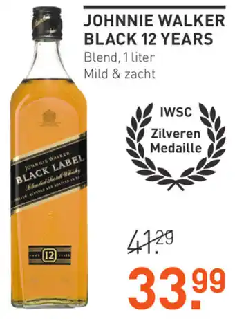 Gall & Gall Johnnie walker black 12 years 1 liter aanbieding