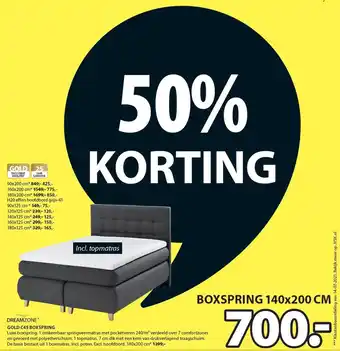 Jysk GOLD C45 BOXSPRING aanbieding