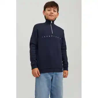 Kleertjes.com Jack & jones junior sweater jorcopenhagen met logo donkerblauw logo aanbieding