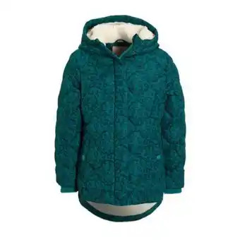 Kleertjes.com Orange stars winterjas natanja met panterprint groen meisjes polyester capuchon aanbieding