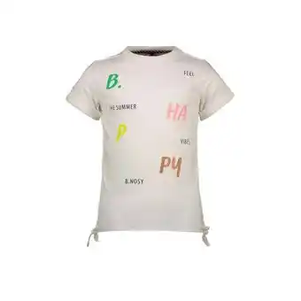 Kleertjes.com B.nosy t-shirt met all over print ecru meisjes stretchkatoen ronde hals aanbieding