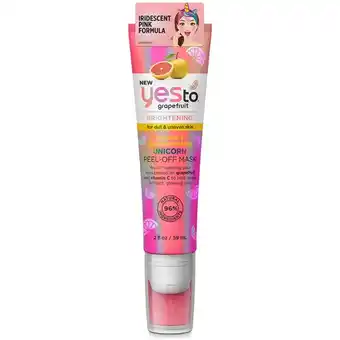 Lookfantastic Yes to grapefruit vitamin c glow boosting unicorn peel-off mask tube 59ml aanbieding