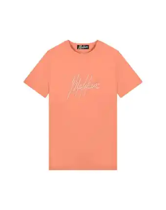 Malelions Malelions men duo essentials t-shirt - salmon/white aanbieding